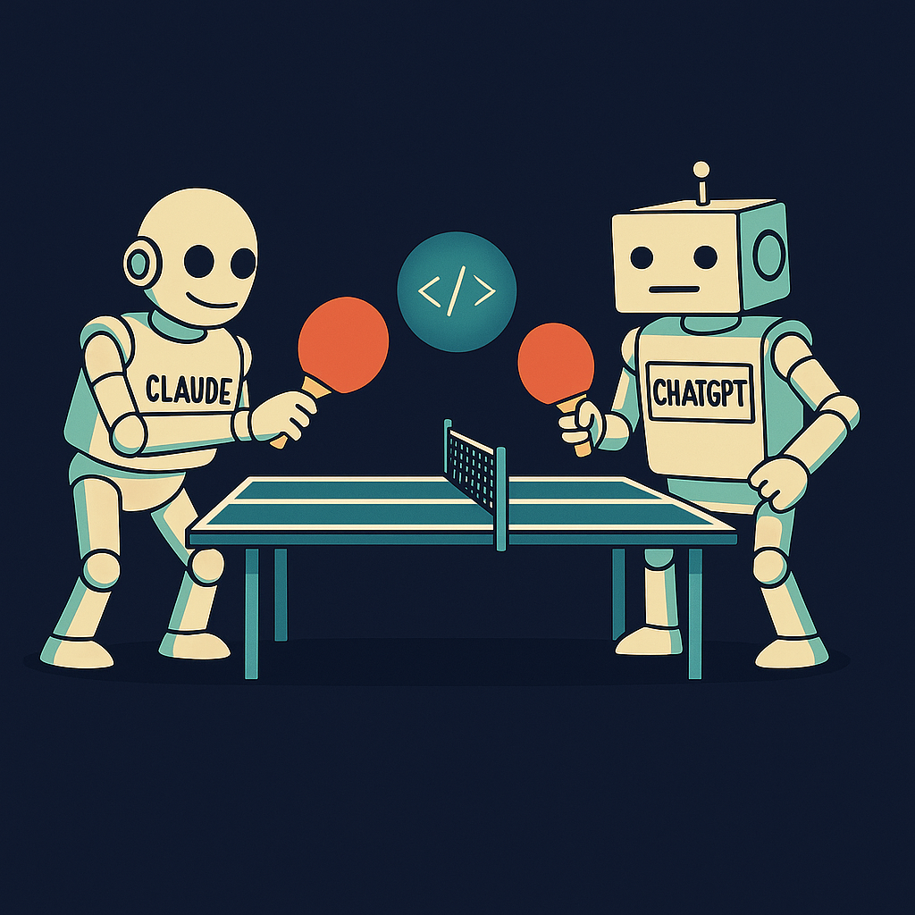 Claude and ChatGPT playing ping pong